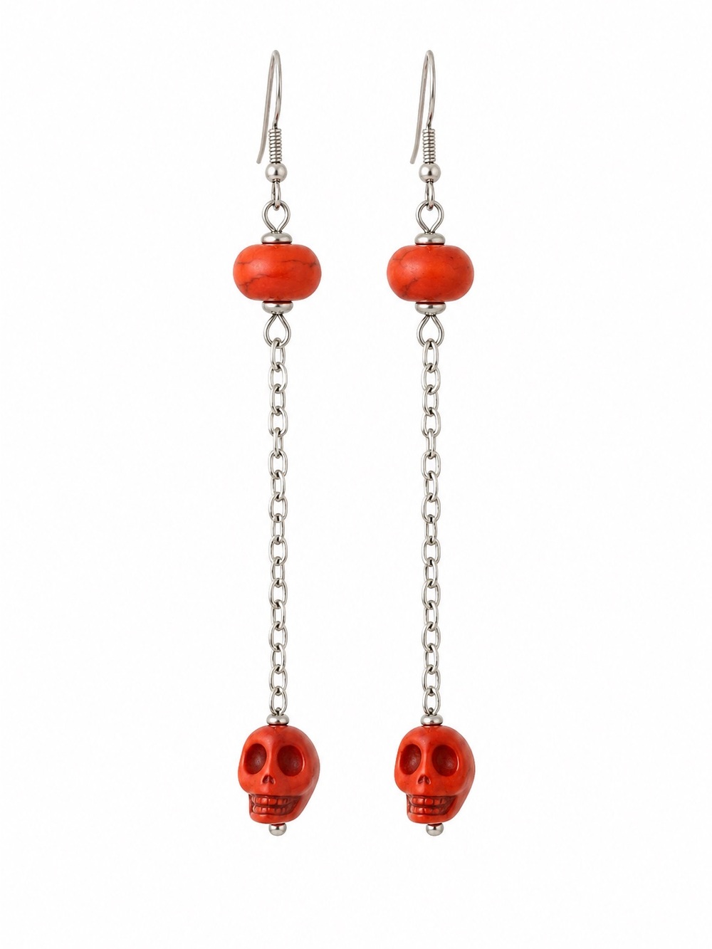 Stone skull earrings